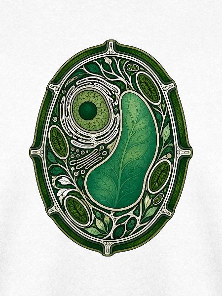 Botanische Pflanzenzell-Buntglas-Illustration