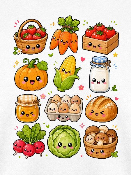 Kawaii Bauernmarkt | Ernte & Lebensmittel