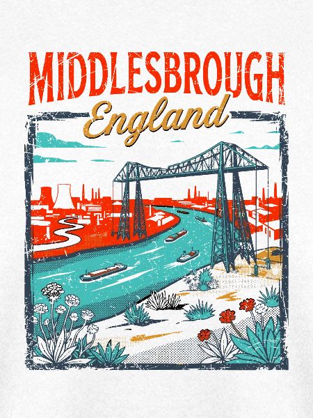 City Middlesbrough England Teesside Riverbank