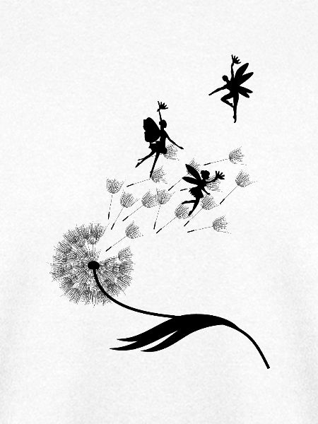 Schmetterlingdesign Pusteblumen Wiese Herzen Feen