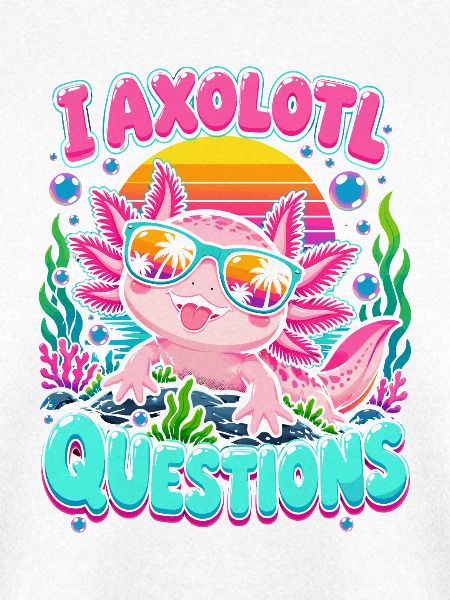 Axolotl am Strand mit Sonnenbrille