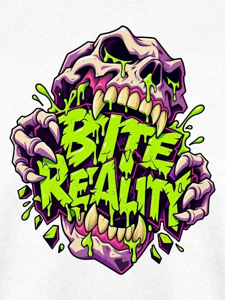 Beißende Realität Neon-Skull