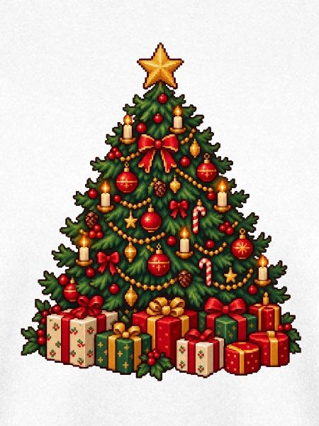Weihnachtsbaum voller Lichter & Geschenke