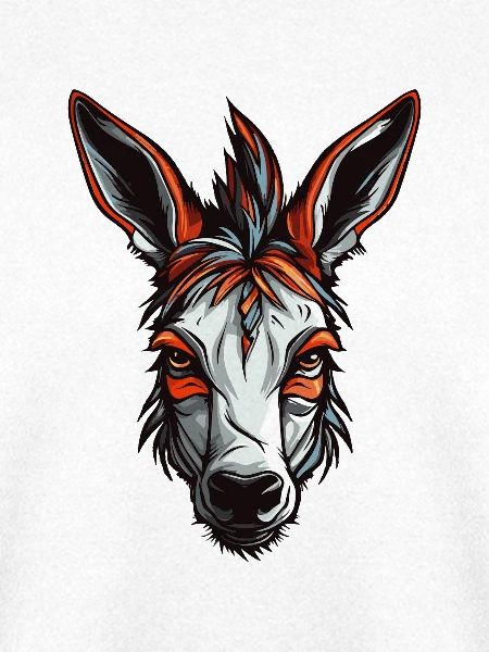 Esel Kopf Bunt Illustration