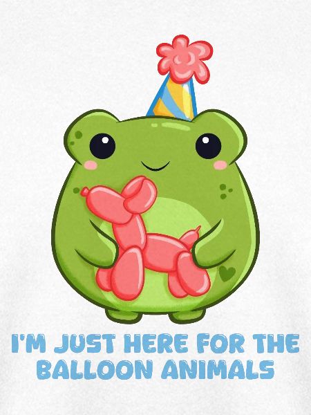 Fröhlicher Frosch mit Ballonhund Party