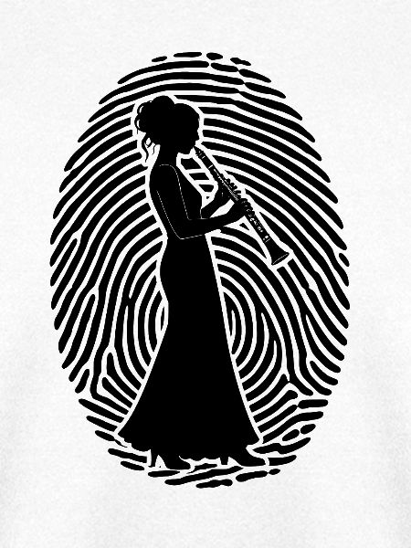 Klarinette - Klarinettistin im Fingerabdruck