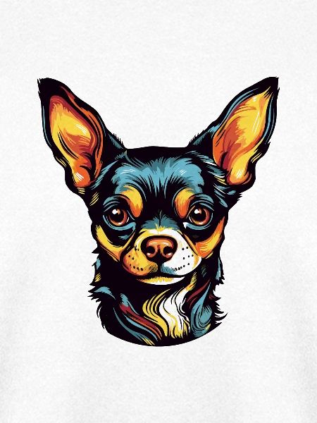 Chihuahua Hund Kopf Bunt