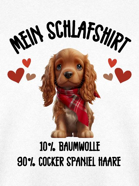 Cocker Spaniel Schlafshirt Schal Herzen
