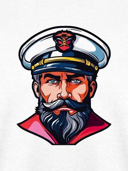 Kapitän mit weißem Uniformhut