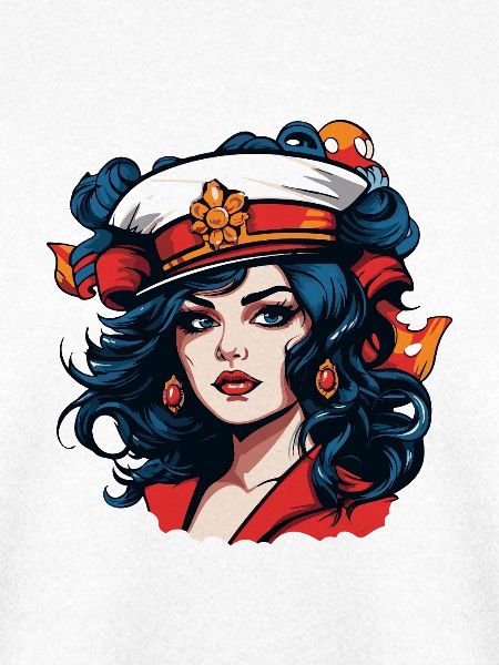 Retro-Sailor Pinup Porträt