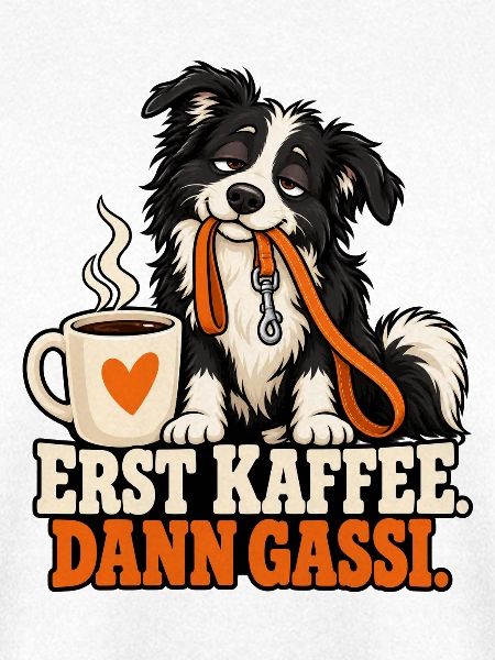 Erst Kaffee, Dann Gassi Hundemotiv