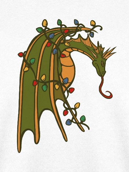 Drache mit Weihnachtslichtern