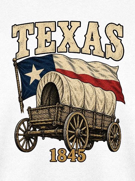 Texas Wagon 1845 Flagge