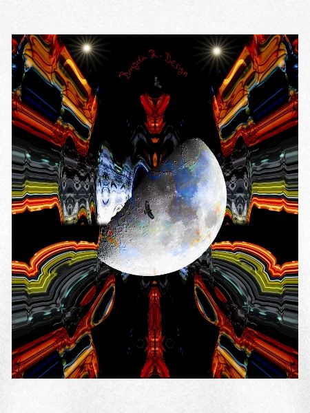 Mond im Neon Muster Design