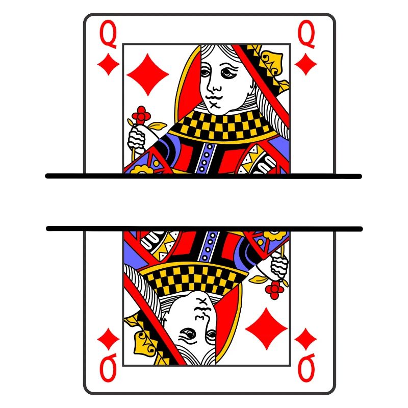 Spielkarte Karo-Dame mit Bannerplatz