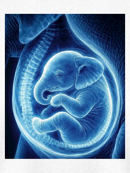 Blaues Ultraschallbaby im Mutterleib