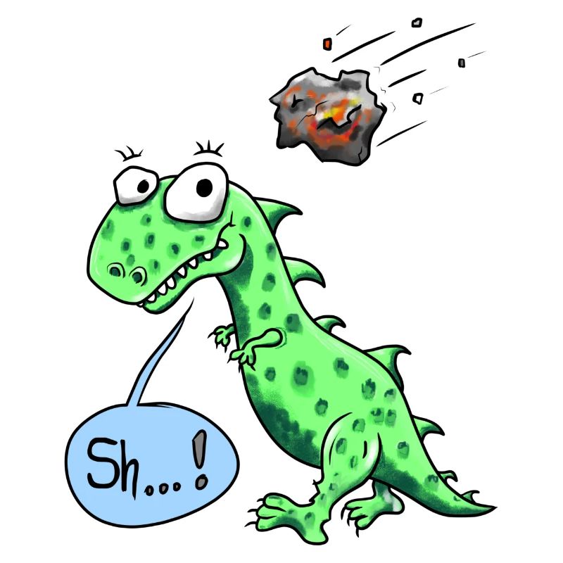 Dino mit Meteorit