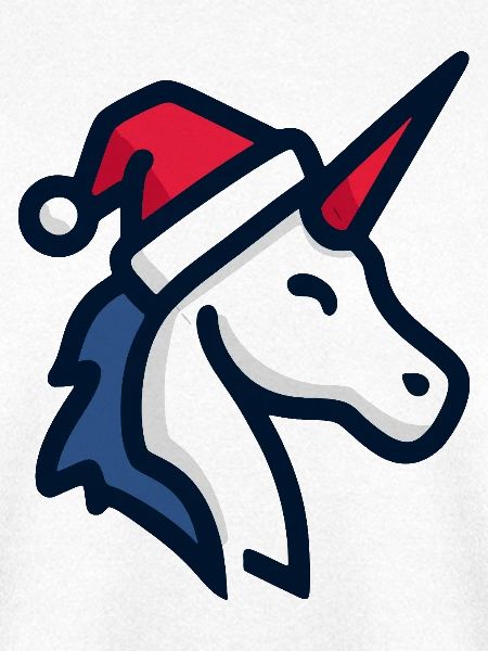 Cooles Einhorn Weihnachtsmütze Zwinkern
