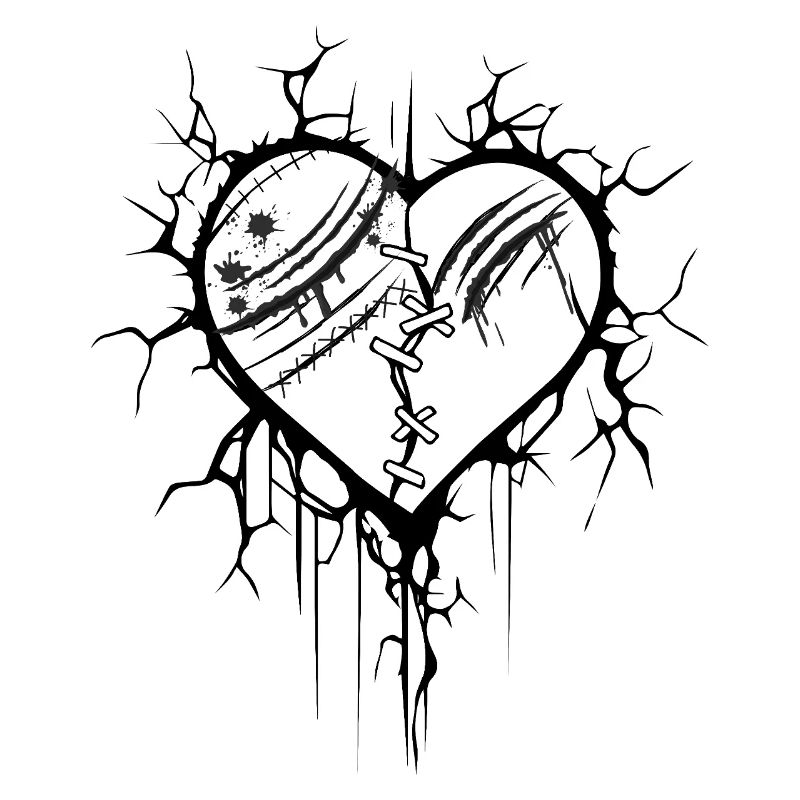 Explodiertes Herz-Grafik-Tattoo