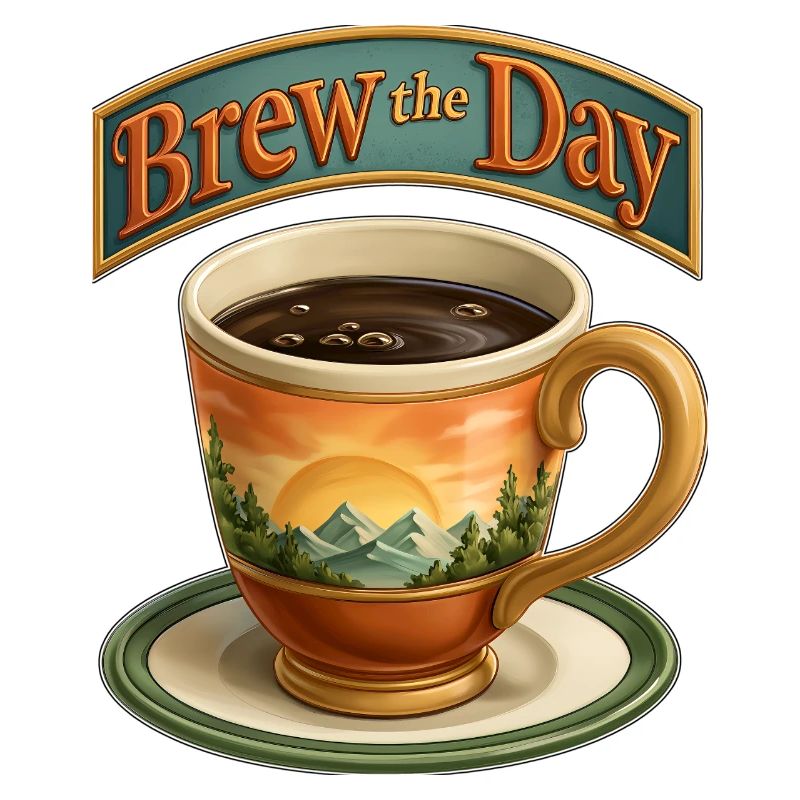 Brew the Day Sunrise Landschaftsbecher