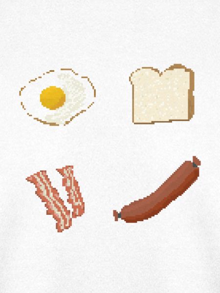 Pixelfrühstück Platte