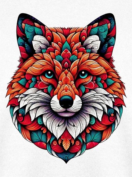 Fuchs mit Mandalas geschmückt