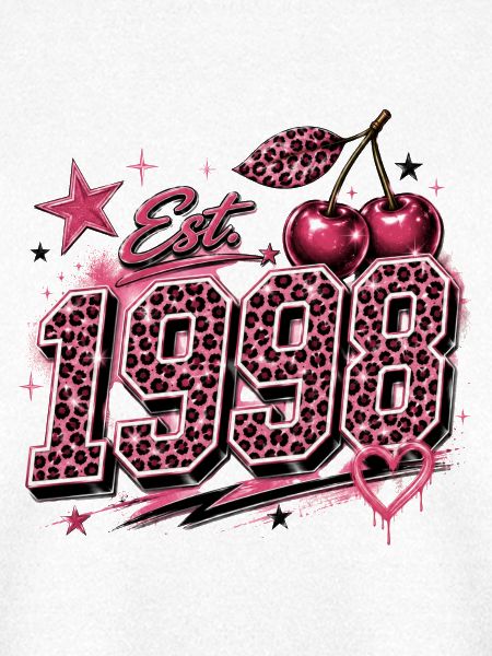 Est. 1998 Pink Leopard Birthyear
