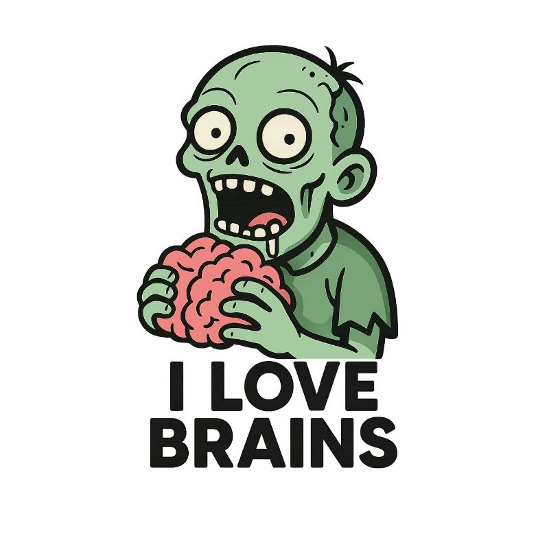 I Love Brains Zombie Grafik