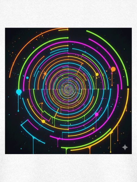 Neon Kreisspirale Farbenspiel