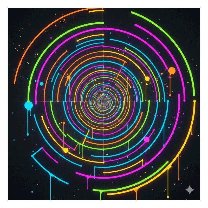 Neon Kreisspirale Farbenspiel