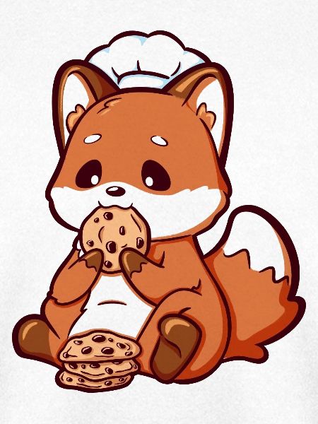 Kleiner Bäcker-Fuchs isst Kekse