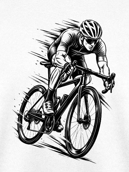 Rennradfahrer in voller Geschwindigkeit