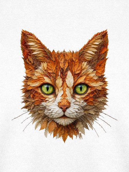 Katze aus Herbstlaub