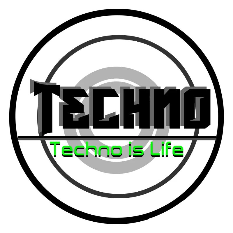 Techno Is Life Neon Logo