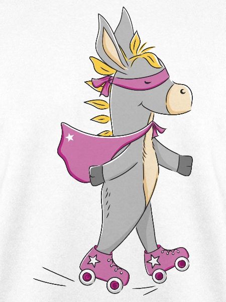 Rollergirl - Esel Girl mit Rollschuhen