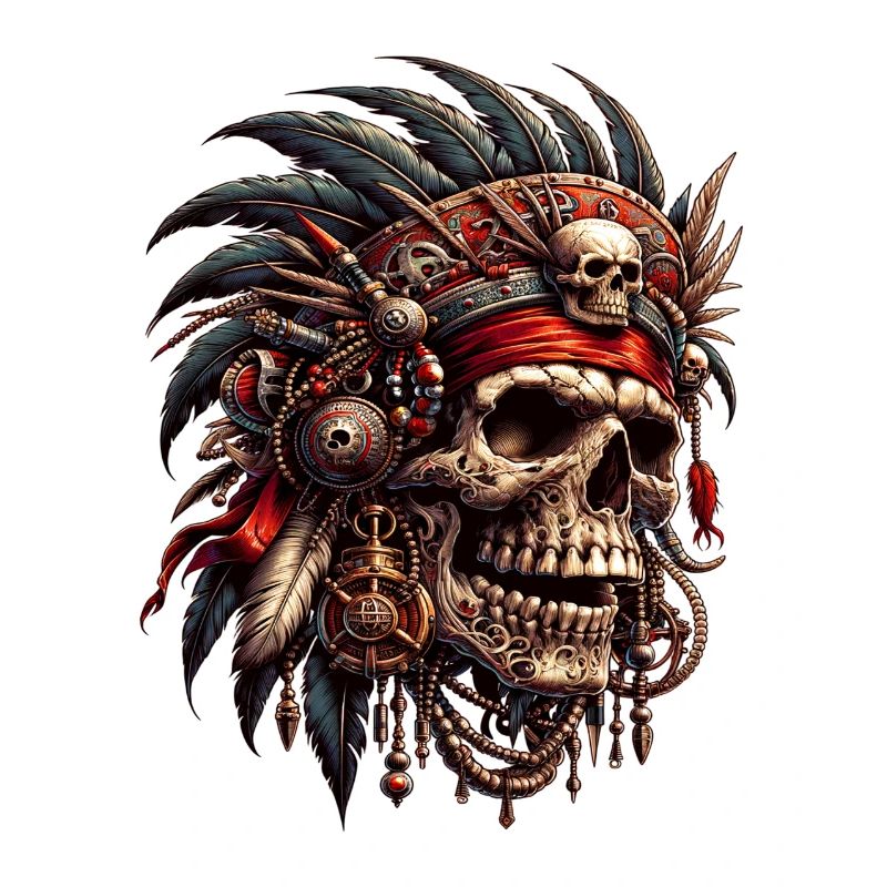 Mystischer Skull Krieger Tribal Design