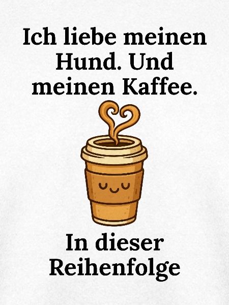 Kaffeeherz Becher Illustration Hund Kaffeeliebe