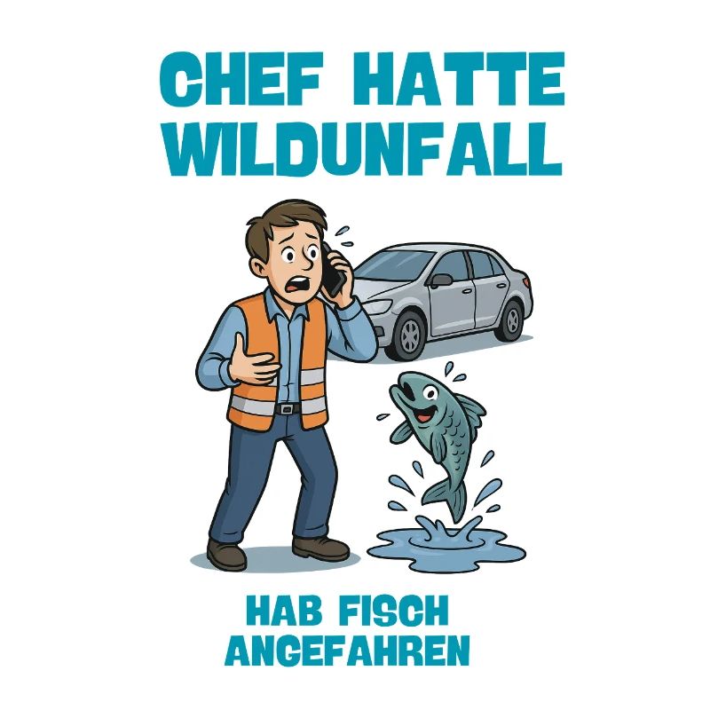 Chef Hatte Wildunfall Fisch Illustration