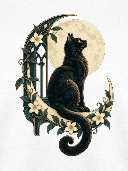 Mondbeschienener Katzen-Blumenbogen