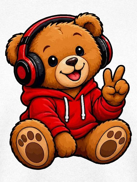 Kuschelbär Kopfhörer Hoodie