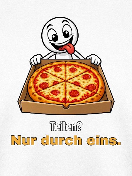 Pizza teilen – nur durch eins