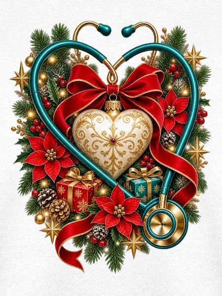 Weihnachts-Krankenschwester-Stethoskop-Herz