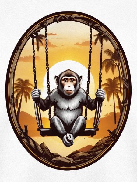 Affe auf Schaukel