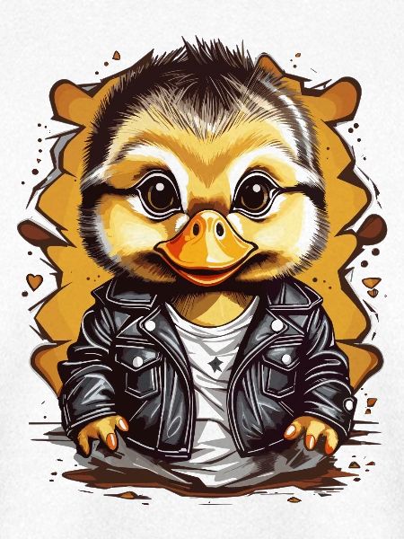 Süße Ente mit Lederjacke