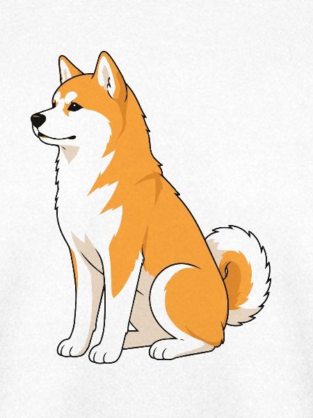 Fröhliche Shiba-Inu-Illustration