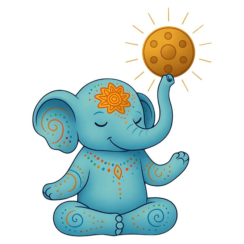Yoga Elefant mit Handpan Sonne