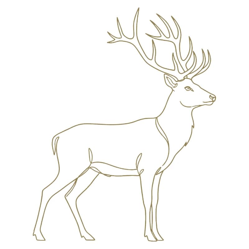 Art de ligne de cerf doré