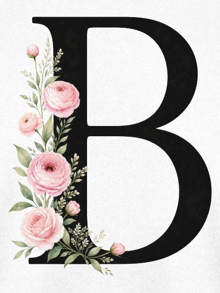 B Buchstabe Monogram Floral