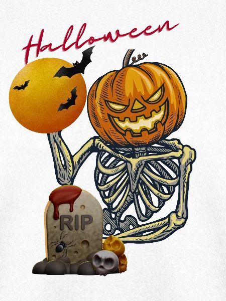 Kürbis Skelett Halloween Design