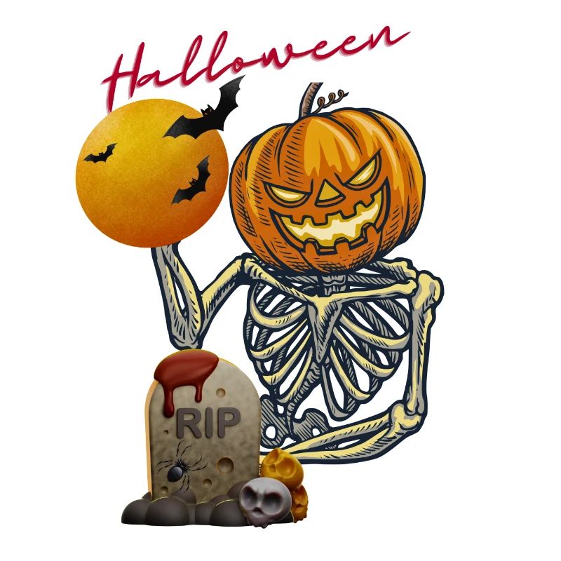 Kürbis Skelett Halloween Design